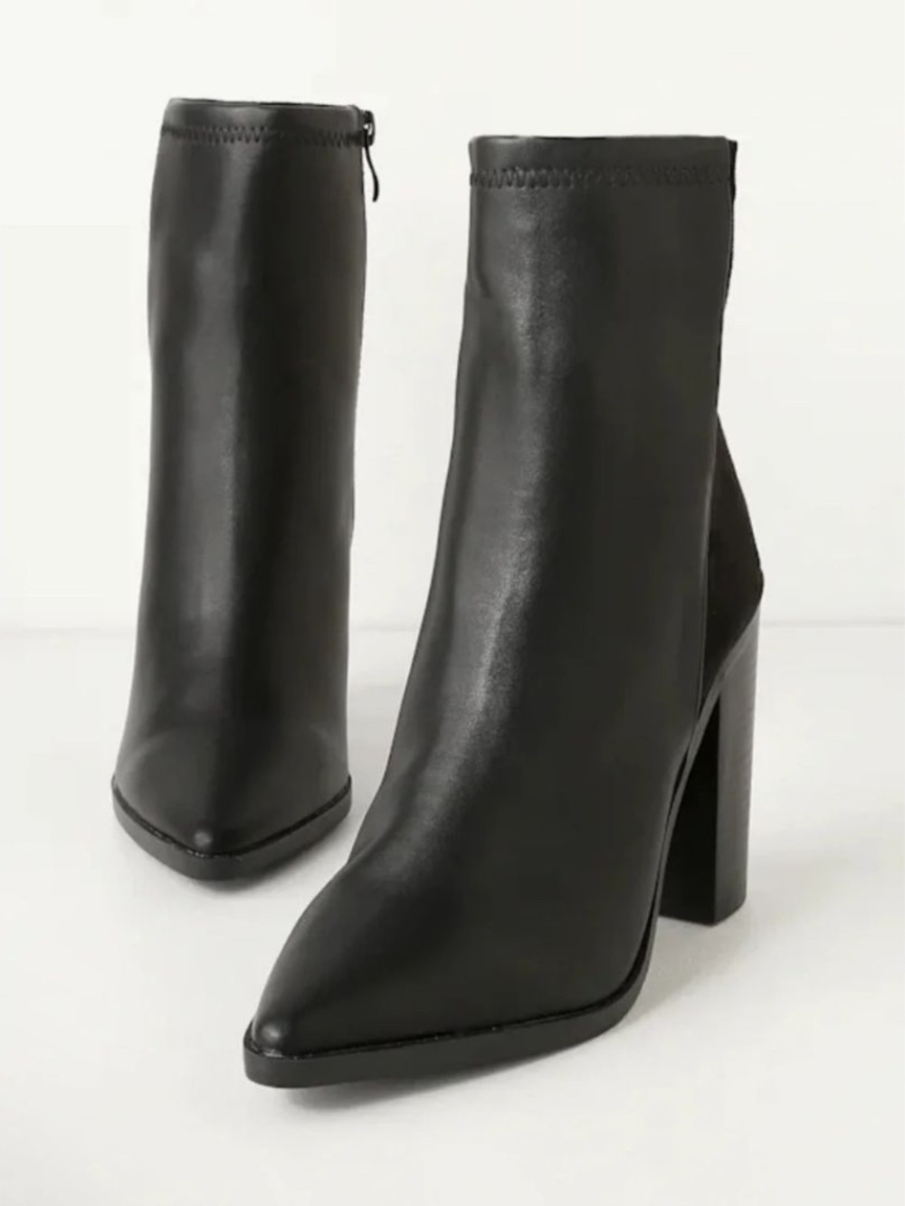 Lulus Essex Black Faux Leather Heeled Boots